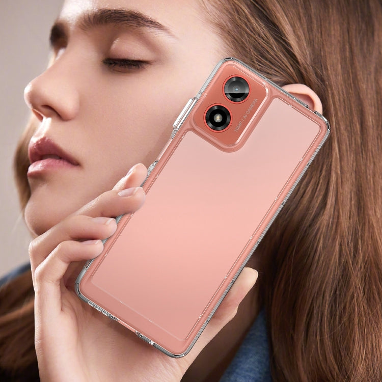 For Motorola Moto G04 Colorful Series Acrylic Hybrid TPU Phone Case(Transparent) by buy2fix