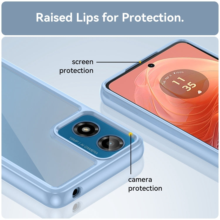 For Motorola Moto G24 Colorful Series Acrylic Hybrid TPU Phone Case(Blue) by buy2fix