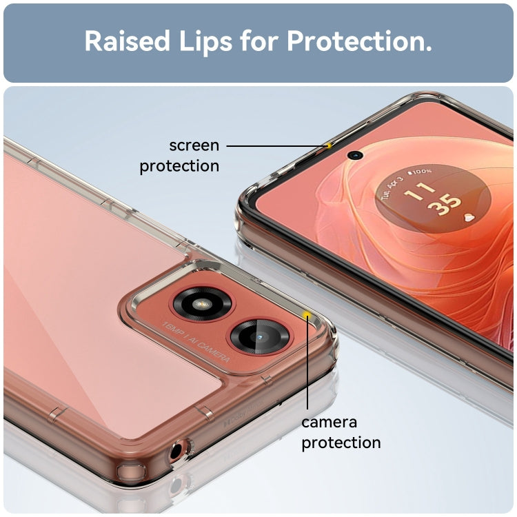 For Motorola Moto G24 Colorful Series Acrylic Hybrid TPU Phone Case(Transparent Grey) by buy2fix