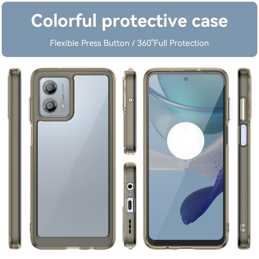 For Motorola Moto G53 5G Colorful Series Acrylic Hybrid TPU Phone Case(Transparent Grey) by buy2fix