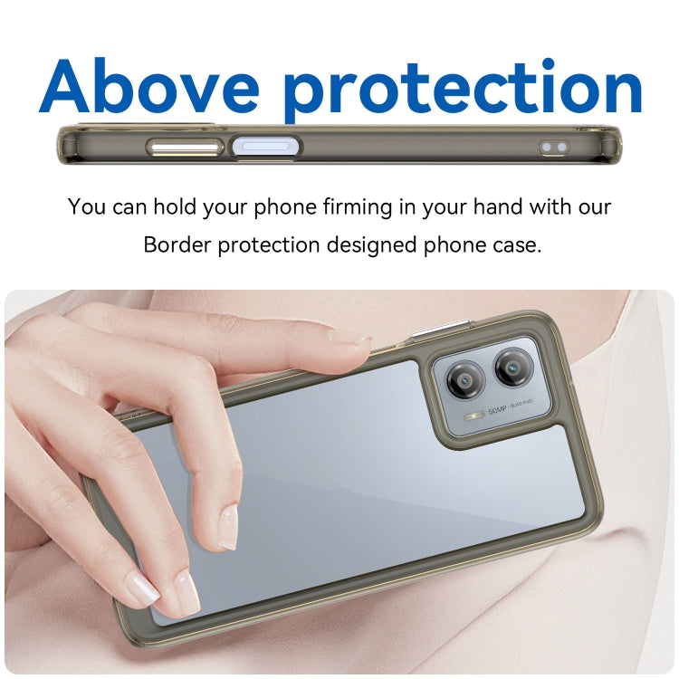 For Motorola Moto G53 5G Colorful Series Acrylic Hybrid TPU Phone Case(Transparent Grey) by buy2fix