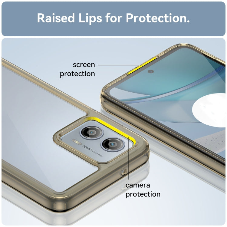 For Motorola Moto G53 5G Colorful Series Acrylic Hybrid TPU Phone Case(Transparent Grey) by buy2fix