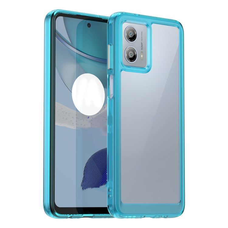 For Motorola Moto G53 5G Colorful Series Acrylic Hybrid TPU Phone Case(Transparent Blue) by buy2fix