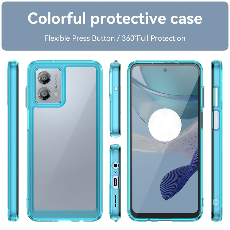 For Motorola Moto G53 5G Colorful Series Acrylic Hybrid TPU Phone Case(Transparent Blue) by buy2fix