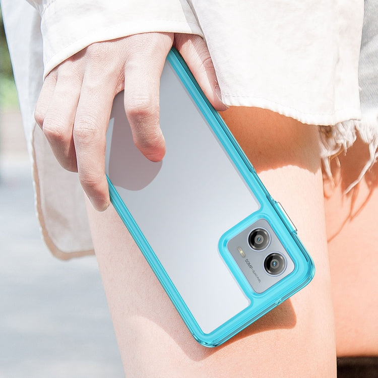 For Motorola Moto G53 5G Colorful Series Acrylic Hybrid TPU Phone Case(Transparent Blue) by buy2fix