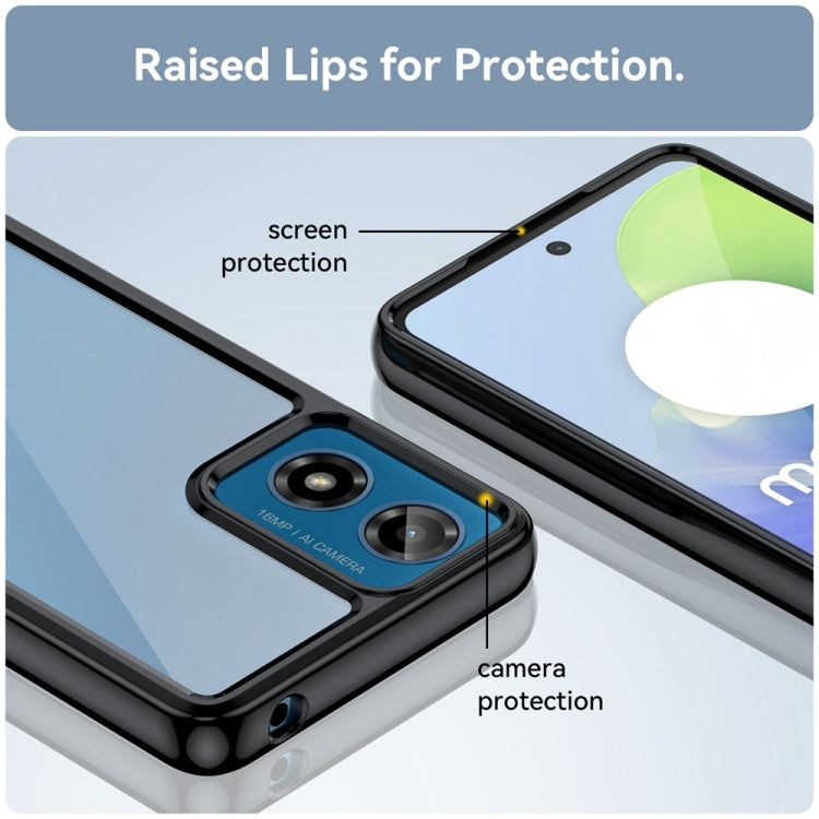 For Motorola Moto G24 Power Colorful Series Acrylic Hybrid TPU Phone Case(Black) by buy2fix