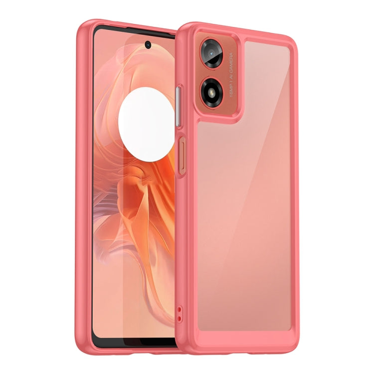 For Motorola Moto G24 Power Colorful Series Acrylic Hybrid TPU Phone Case(Red) by buy2fix