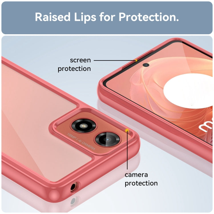 For Motorola Moto G24 Power Colorful Series Acrylic Hybrid TPU Phone Case(Red) by buy2fix