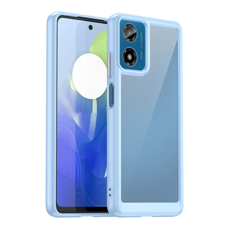 For Motorola Moto G24 Power Colorful Series Acrylic Hybrid TPU Phone Case(Blue) by buy2fix