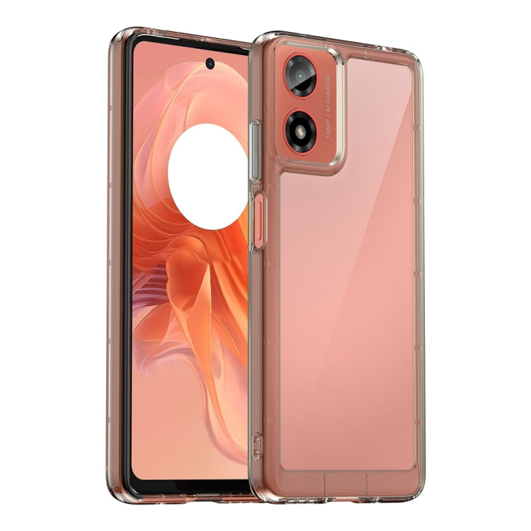 For Motorola Moto G24 Power Colorful Series Acrylic Hybrid TPU Phone Case(Transparent Grey) by buy2fix