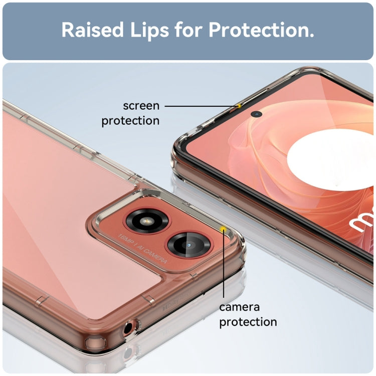 For Motorola Moto G24 Power Colorful Series Acrylic Hybrid TPU Phone Case(Transparent Grey) by buy2fix