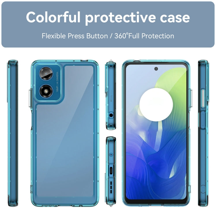 For Motorola Moto G24 Power Colorful Series Acrylic Hybrid TPU Phone Case(Transparent Blue) by buy2fix