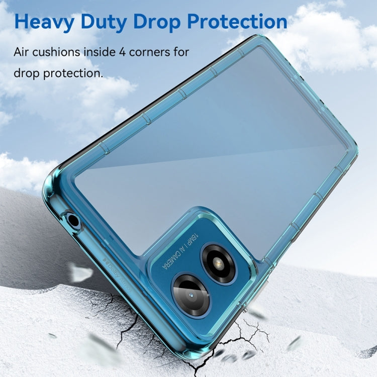 For Motorola Moto G24 Power Colorful Series Acrylic Hybrid TPU Phone Case(Transparent Blue) by buy2fix