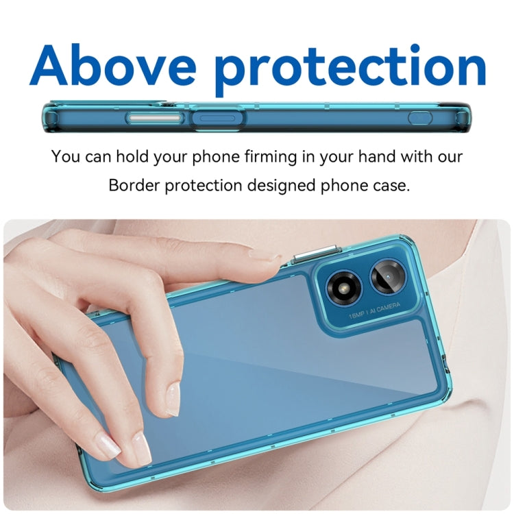 For Motorola Moto G24 Power Colorful Series Acrylic Hybrid TPU Phone Case(Transparent Blue) by buy2fix