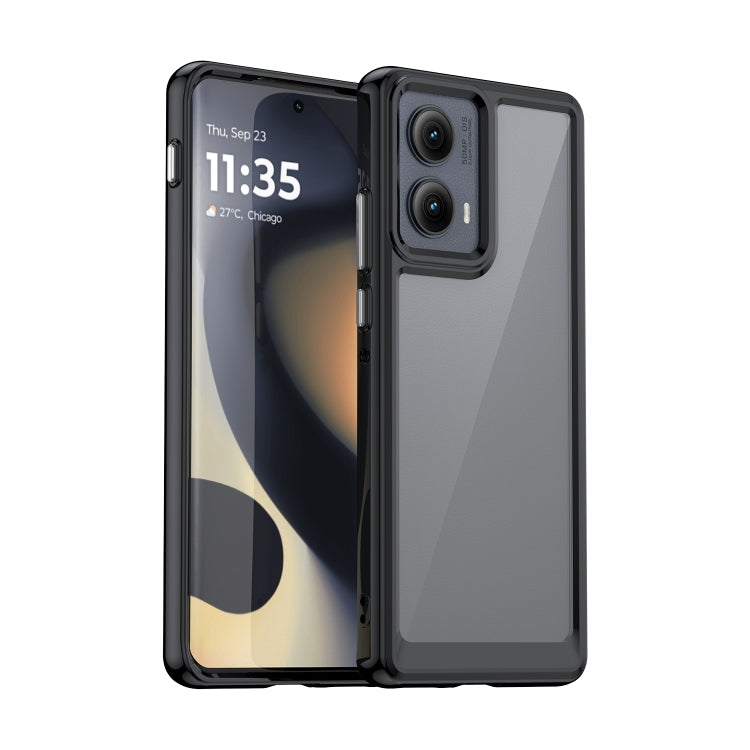 For Motorola Edge 2024 Colorful Series Acrylic Hybrid TPU Phone Case(Black) by buy2fix