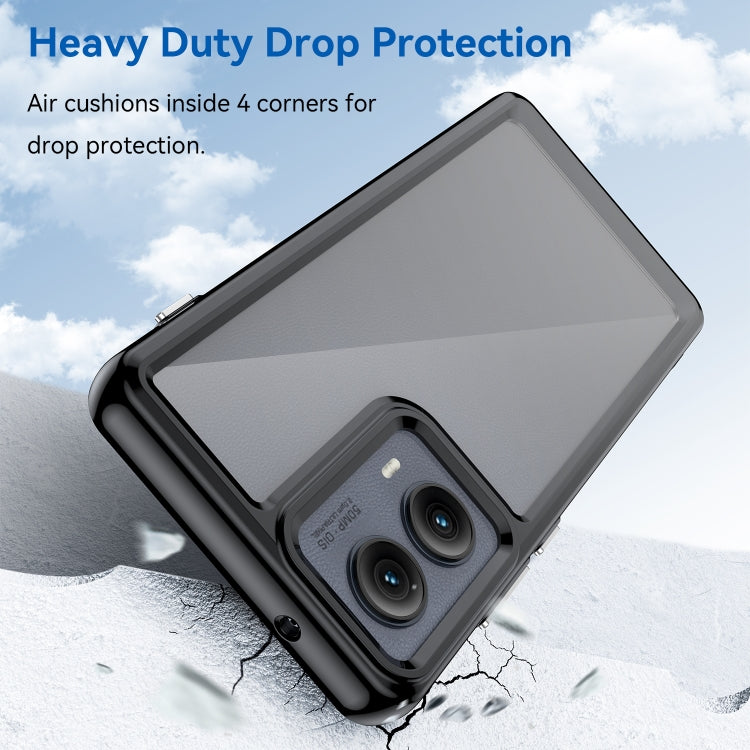 For Motorola Edge 2024 Colorful Series Acrylic Hybrid TPU Phone Case(Black) by buy2fix