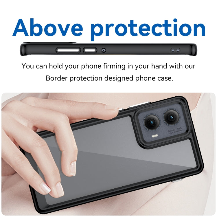 For Motorola Edge 2024 Colorful Series Acrylic Hybrid TPU Phone Case(Black) by buy2fix