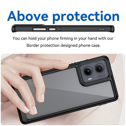 For Motorola Edge 2024 Colorful Series Acrylic Hybrid TPU Phone Case(Black) by buy2fix