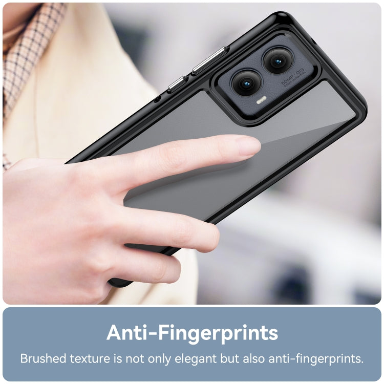 For Motorola Edge 2024 Colorful Series Acrylic Hybrid TPU Phone Case(Black) by buy2fix