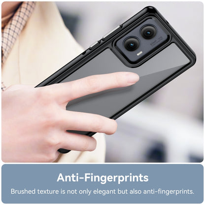 For Motorola Edge 2024 Colorful Series Acrylic Hybrid TPU Phone Case(Black) by buy2fix