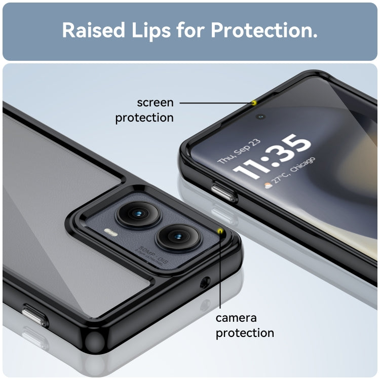 For Motorola Edge 2024 Colorful Series Acrylic Hybrid TPU Phone Case(Black) by buy2fix