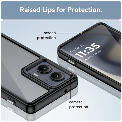 For Motorola Edge 2024 Colorful Series Acrylic Hybrid TPU Phone Case(Black) by buy2fix