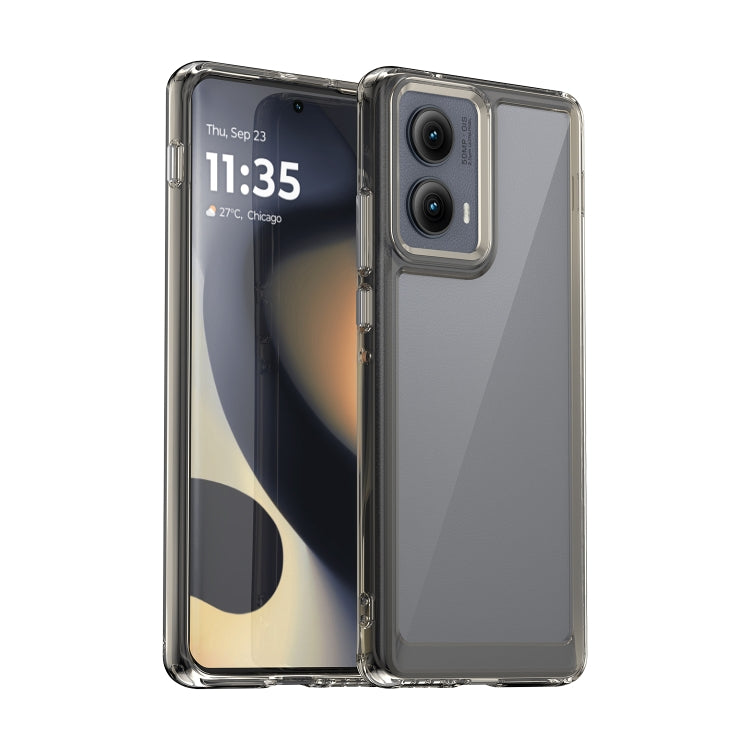 For Motorola Edge 2024 Colorful Series Acrylic Hybrid TPU Phone Case(Transparent Grey) by buy2fix
