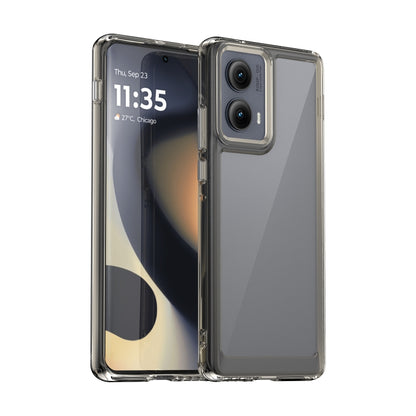For Motorola Edge 2024 Colorful Series Acrylic Hybrid TPU Phone Case(Transparent Grey) by buy2fix