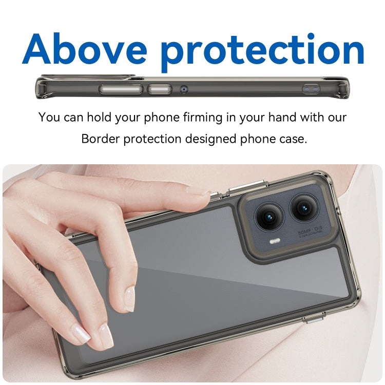 For Motorola Edge 2024 Colorful Series Acrylic Hybrid TPU Phone Case(Transparent Grey) by buy2fix