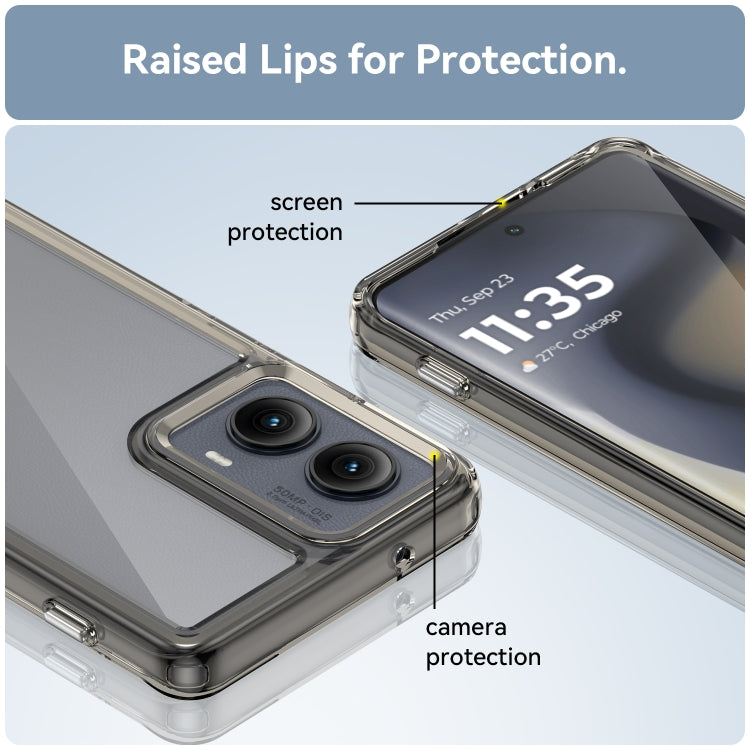 For Motorola Edge 2024 Colorful Series Acrylic Hybrid TPU Phone Case(Transparent Grey) by buy2fix