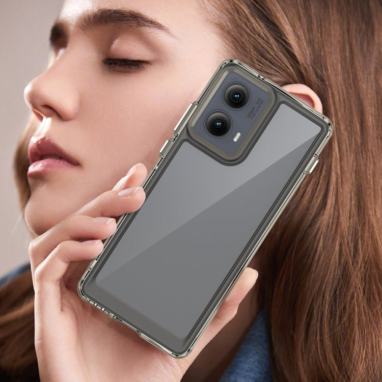 For Motorola Edge 2024 Colorful Series Acrylic Hybrid TPU Phone Case(Transparent Grey) by buy2fix