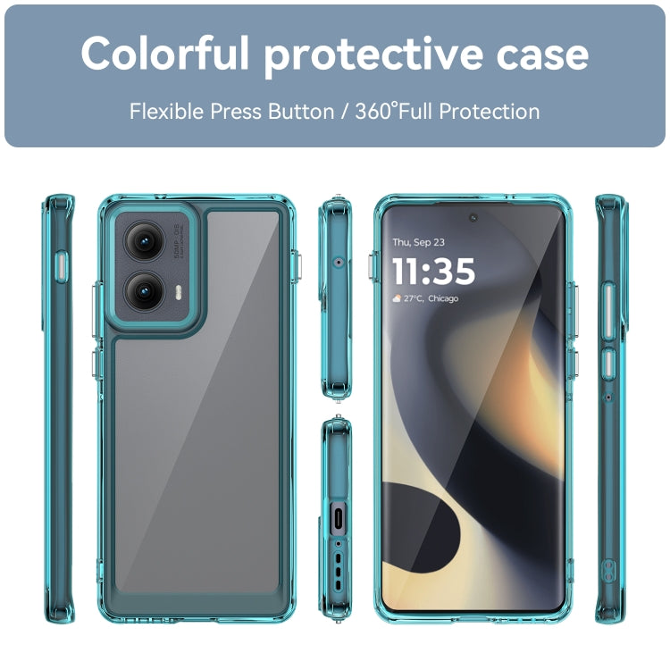 For Motorola Edge 2024 Colorful Series Acrylic Hybrid TPU Phone Case(Transparent Blue) by buy2fix
