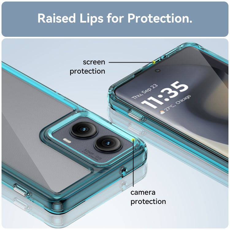 For Motorola Edge 2024 Colorful Series Acrylic Hybrid TPU Phone Case(Transparent Blue) by buy2fix