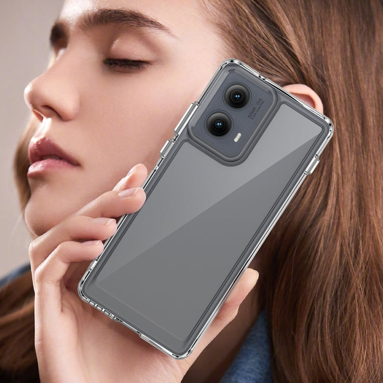 For Motorola Edge 2024 Colorful Series Acrylic Hybrid TPU Phone Case(Transparent) by buy2fix