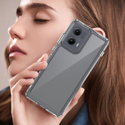 For Motorola Edge 2024 Colorful Series Acrylic Hybrid TPU Phone Case(Transparent) by buy2fix