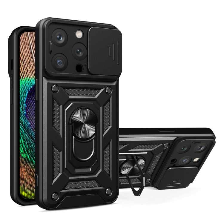 For iPhone 15 Pro Sliding Camera Cover Design TPU+PC Phone Case(Black) - iPhone 15 Pro Cases by buy2fix | Online Shopping UK | buy2fix