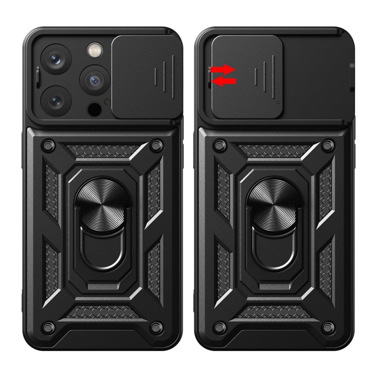 For iPhone 15 Pro Sliding Camera Cover Design TPU+PC Phone Case(Black) - iPhone 15 Pro Cases by buy2fix | Online Shopping UK | buy2fix