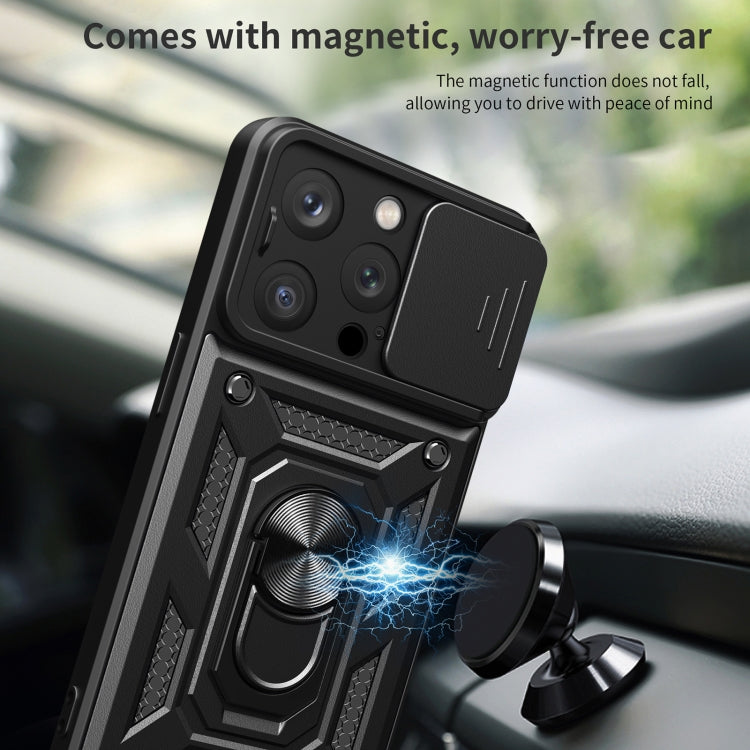 For iPhone 15 Pro Sliding Camera Cover Design TPU+PC Phone Case(Black) - iPhone 15 Pro Cases by buy2fix | Online Shopping UK | buy2fix