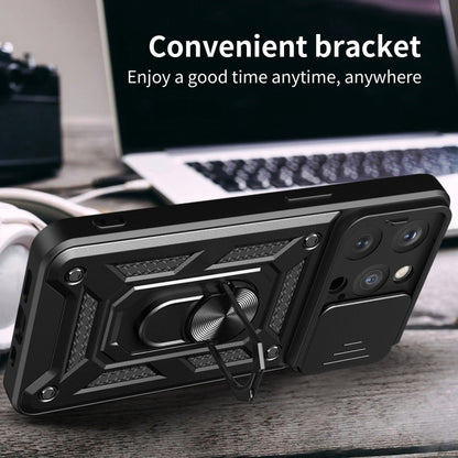 For iPhone 15 Pro Sliding Camera Cover Design TPU+PC Phone Case(Black) - iPhone 15 Pro Cases by buy2fix | Online Shopping UK | buy2fix