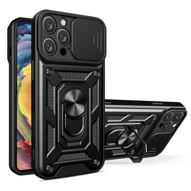 For iPhone 16 Pro Max Sliding Camera Cover Design TPU+PC Phone Case(Black) by buy2fix