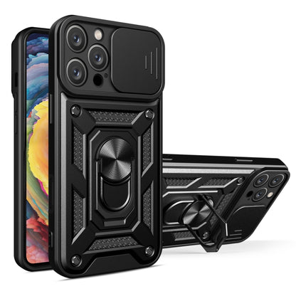 For iPhone 16 Pro Max Sliding Camera Cover Design TPU+PC Phone Case(Black) by buy2fix