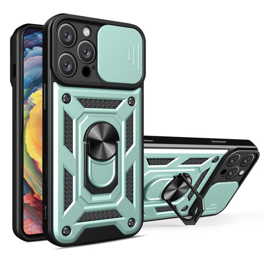 For iPhone 16 Pro Max Sliding Camera Cover Design TPU+PC Phone Case(Green) by buy2fix