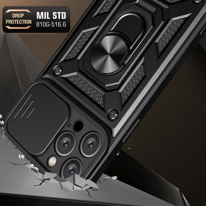 For iPhone 16 Pro Max Sliding Camera Cover Design TPU+PC Phone Case(Rose Gold) by buy2fix