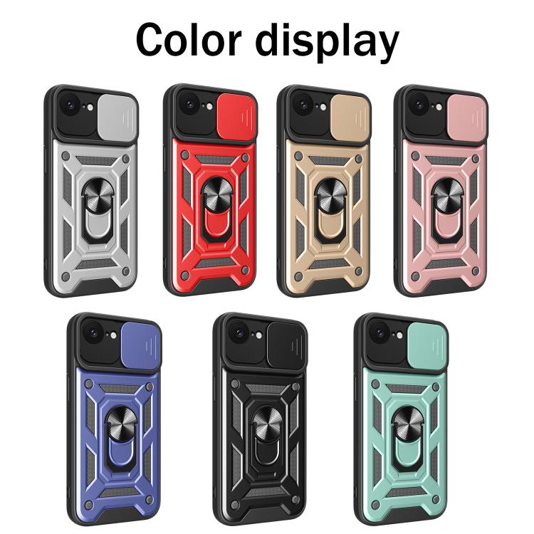 For iPhone 16e Sliding Camera Cover Design TPU+PC Phone Case(Red) - iPhone 16e Cases by buy2fix | Online Shopping UK | buy2fix