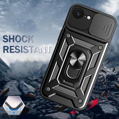 For iPhone 16e Sliding Camera Cover Design TPU+PC Phone Case(Red) - iPhone 16e Cases by buy2fix | Online Shopping UK | buy2fix