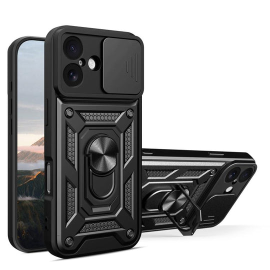 For iPhone 17 Sliding Camera Cover Design TPU+PC Phone Case(Black)