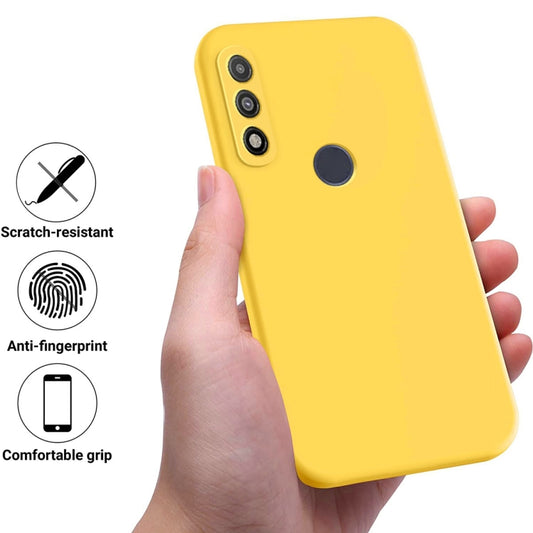 For Motorola G Pure 4G Solid Color Liquid Silicone Dropproof Full Coverage Phone Case(Yellow) - Motorola Cases by buy2fix | Online Shopping UK | buy2fix