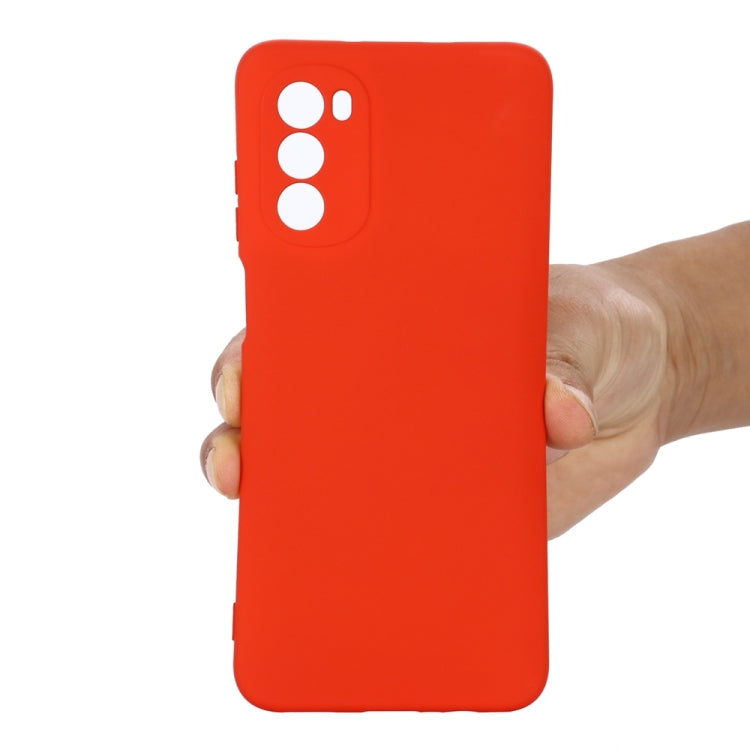 For Motorola Moto G71s 5G Solid Color Liquid Silicone Dropproof Full Coverage Phone Case(Red) by buy2fix