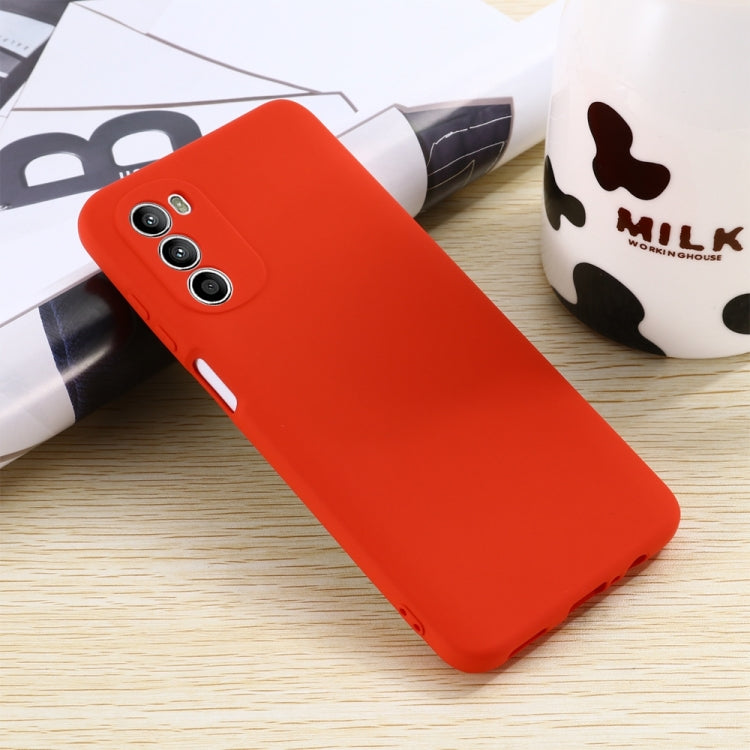 For Motorola Moto G71s 5G Solid Color Liquid Silicone Dropproof Full Coverage Phone Case(Red) by buy2fix