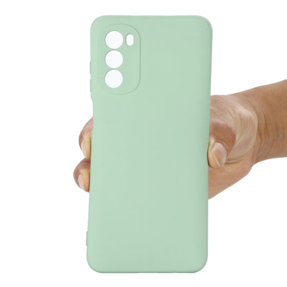 For Motorola Moto G71s 5G Solid Color Liquid Silicone Dropproof Full Coverage Phone Case(Green) by buy2fix